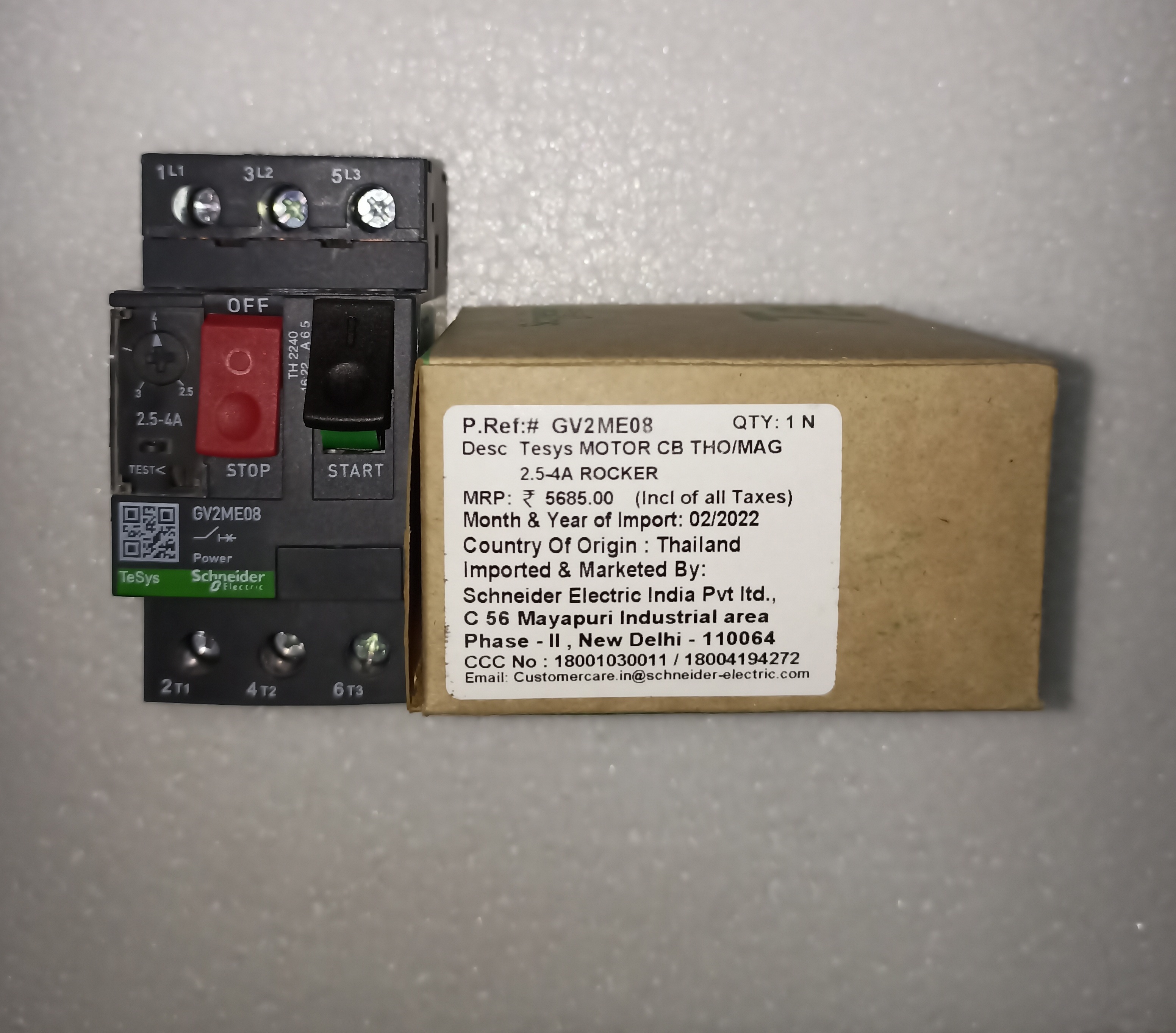 SCHNEIDER NEW (GV2 ME08) 2.5-4 MPCB