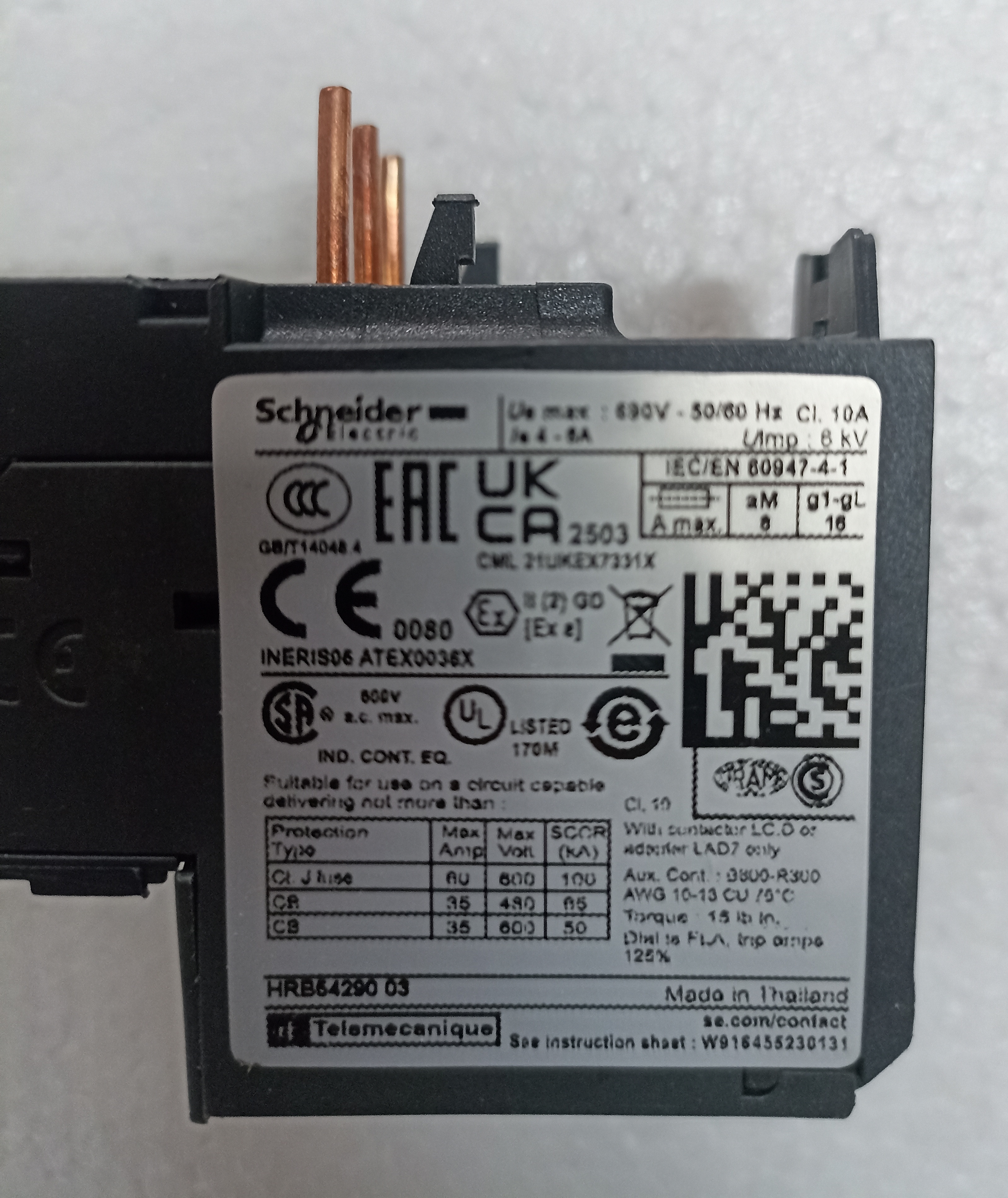 SCHNEIDER NEW (LRD 10) 4-6 A RELAY