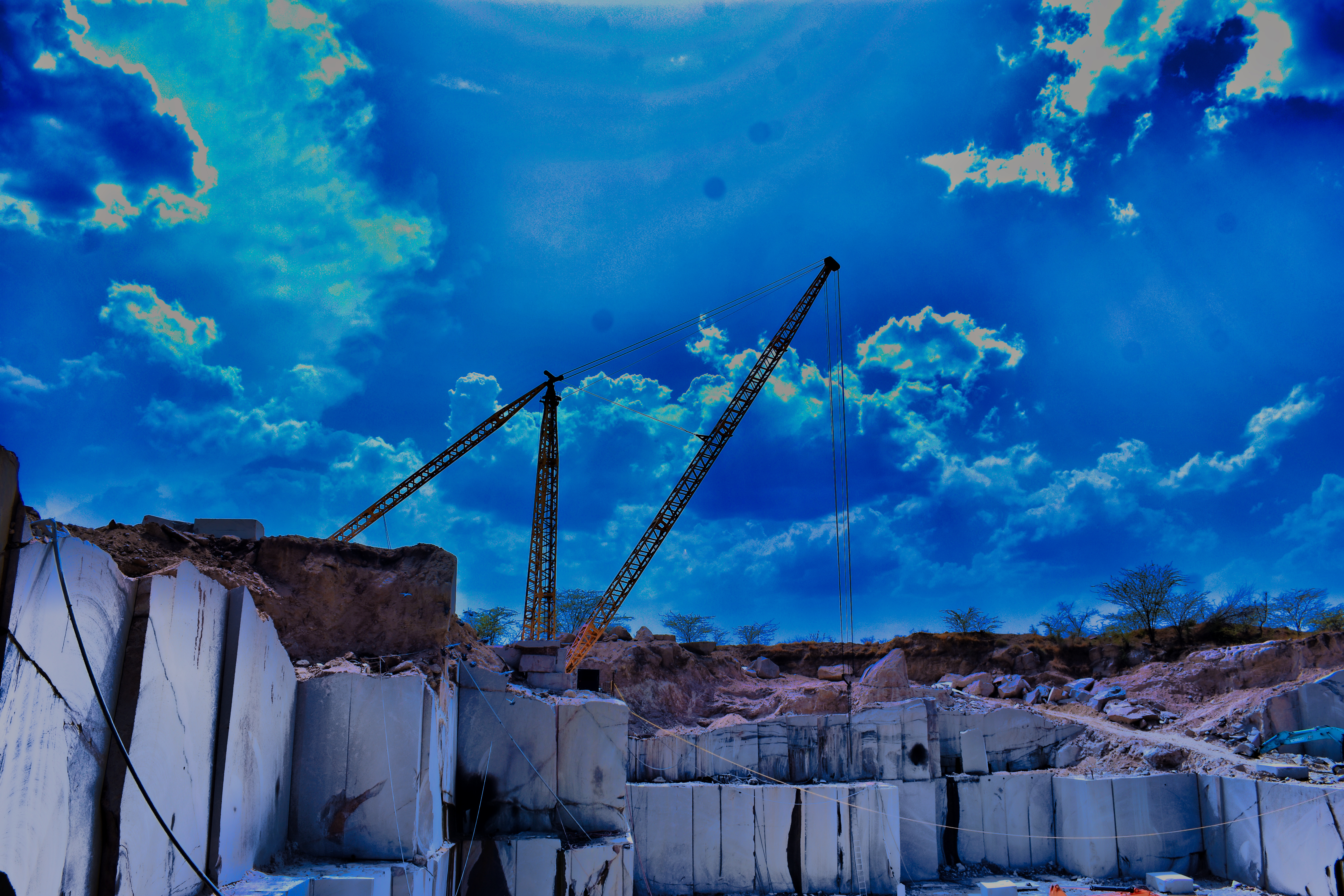 Stone Mining Derrick Crane