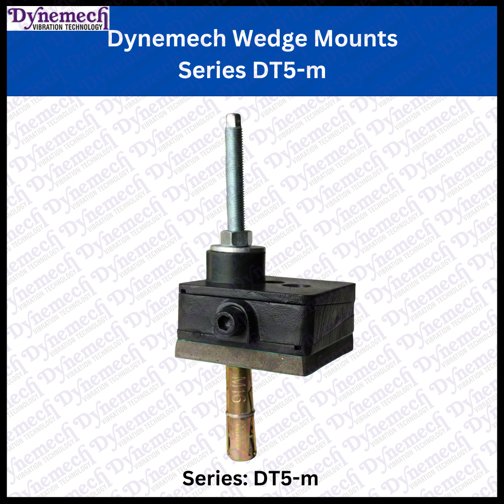 Dynemech Wedge Mounts Series Dt - Rubber & Cast Iron, 250x320x90mm, Dark Grey & Green | 8000kg Load Capacity For Top Heavy Machinery