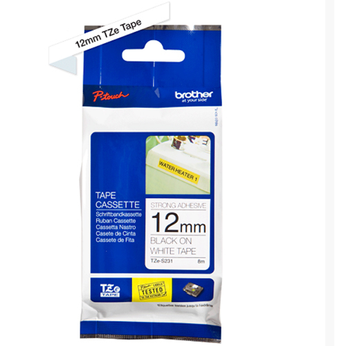Brother Genuine Black on White P-Touch Tape(TZe-S231)