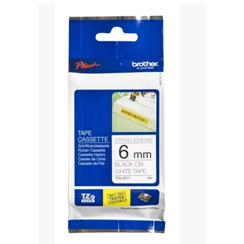 Brother Genuine Black on White P-Touch Tape(TZe-S211)
