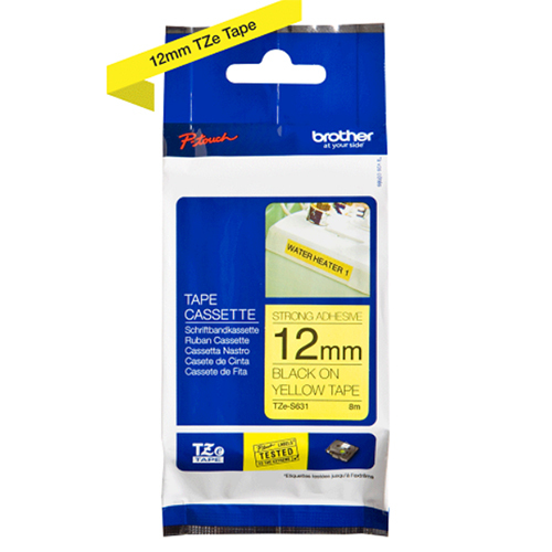 Brother Genuine Black on Yellow P-Touch Tape(TZe-S631)