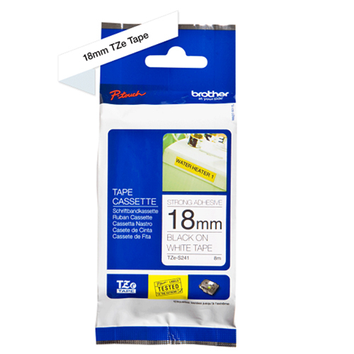 Brother Genuine Black on White P-Touch Tape(TZe-S241)