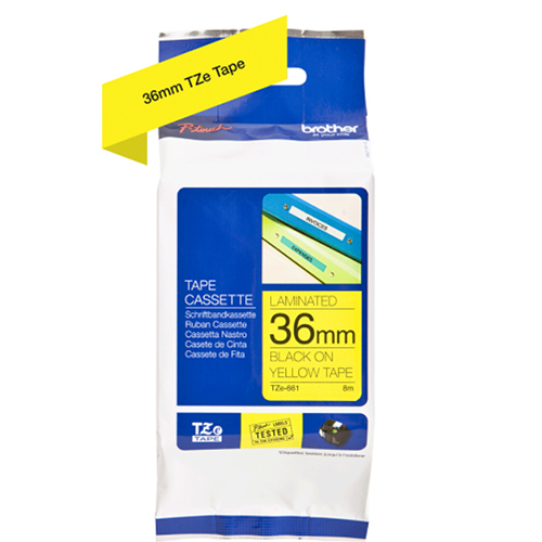 Brother Genuine Black on Yellow P-Touch Tape(TZe-661)