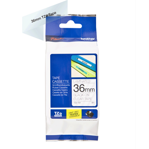 Brother Genuine Black on Clear P-Touch Tape(TZe-161)
