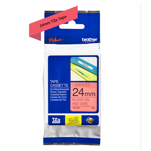 Brother Genuine Black on Red P-Touch Tape(TZe-451)