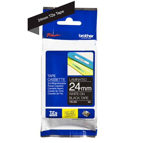 Brother Genuine White on Black P-Touch Tape(TZe-355)