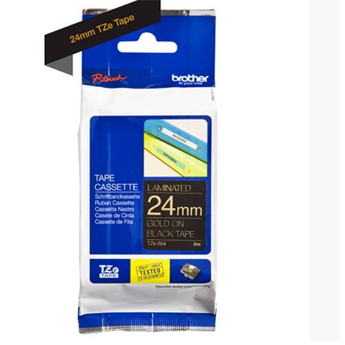 Brother Genuine Gold on Black P-Touch Tape(TZe-354)