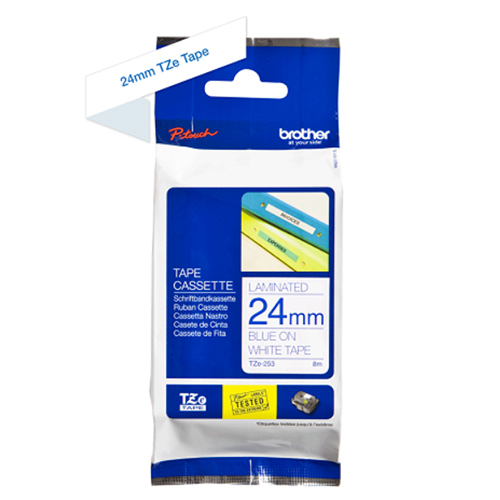 Brother Genuine Blue on White P-Touch Tape(TZe-253)
