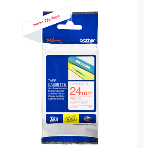 Brother Genuine Red on White P-Touch Tape(TZe-252)