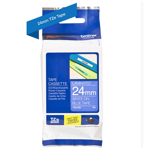 Brother Genuine White on Blue P-Touch Tape(TZe-555)