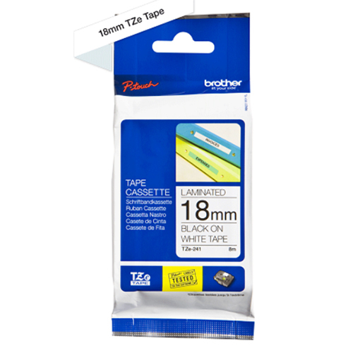 Brother Genuine Black on White P-Touch Tape(TZe-241)