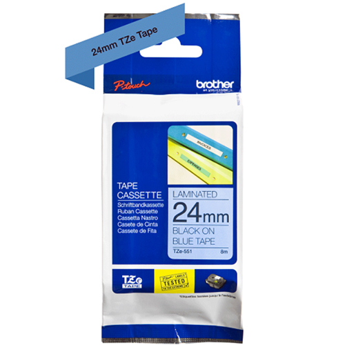 Brother Genuine Black on Blue P-Touch Tape(TZe-551)