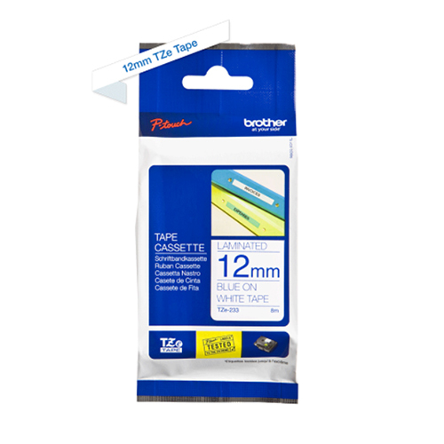 Brother Genuine Blue on White P-Touch Tape(TZe-233)