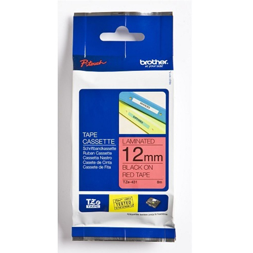 Brother Genuine Black on Red P-Touch Tape(TZe-431)