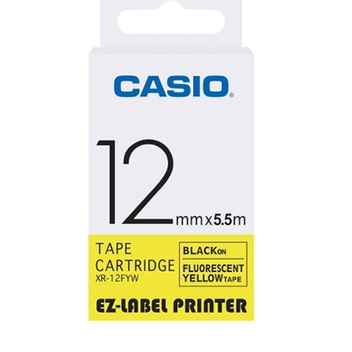 12mm Black on Yellow Casio Tape(CG48)