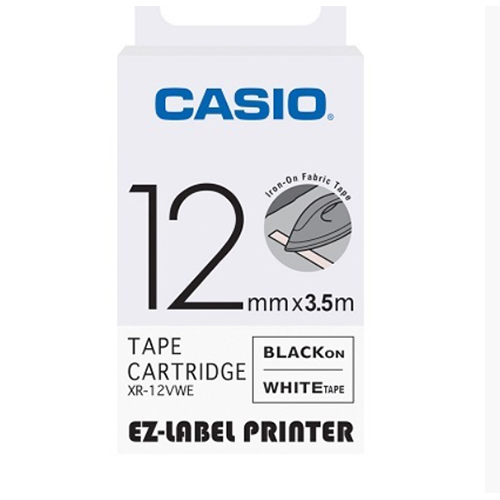 12mm Black on White Casio Tape(CG54)
