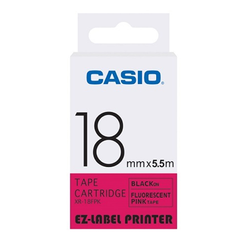 18mm Black on Pink Casio Tape(CG50)