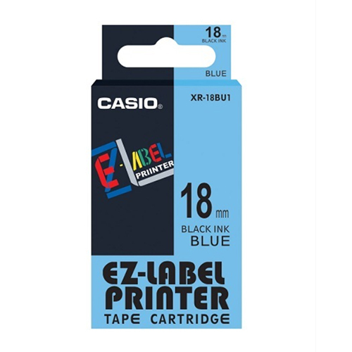 18mm Black on Blue Casio Tape(G23)