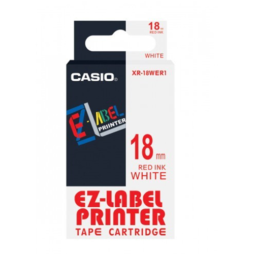 18mm Red on White Casio Tape(G25)