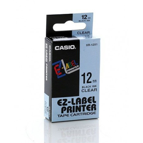 12mm Black on Clear Casio Tape(CG86)
