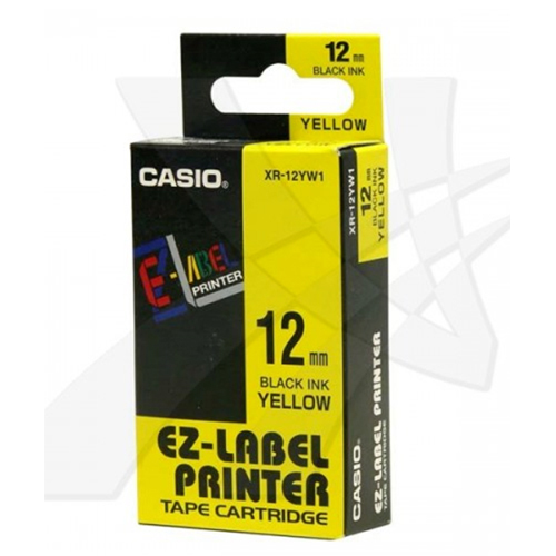 12mm Black on Yellow Casio Tape(CG71)