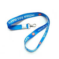 Id Card Lanyard - Polyester Material, 45cm Length X 20mm Width, Blue Color - Swivel Clip Fastener, Sublimation Printing For Id And Badge Holding