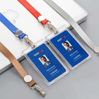 Card Holder - Plastic, 86x54mm, Clear | Holds Two Cards, Lanyard Clip Attachment, Weighs 10 Grams For Secure Access Control