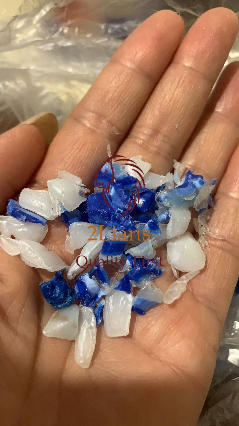 HDPE White Transparent and Blue Drum Regrind