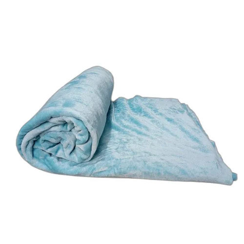 Single Bed Solid Skyblue Color Flano Fabric Flannel Blanket