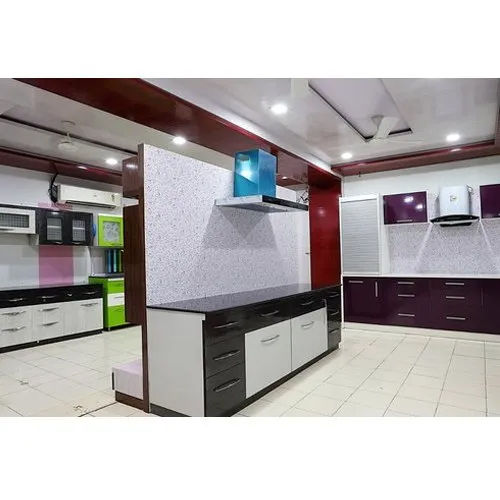 Printed Shape Modular Kitchen