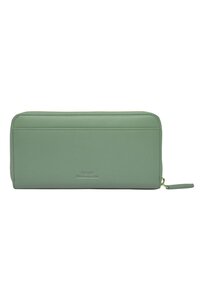 Genuine leather Lt. Mint / Cream-Olive zip around ladies wallet