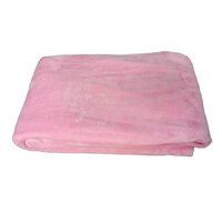 Double Bed Solid Pink Color Flano Fabric Flannel Blanket