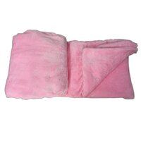 Double Bed Solid Pink Color Flano Fabric Flannel Blanket