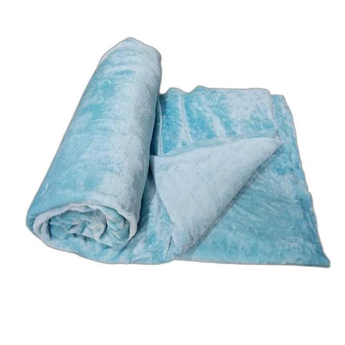 Single Bed Solid Skyblue Color Flano Fabric Flannel Blanket