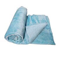 Single Bed Solid Skyblue Color Flano Fabric Flannel Blanket