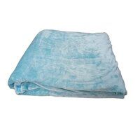 Single Bed Solid Skyblue Color Flano Fabric Flannel Blanket