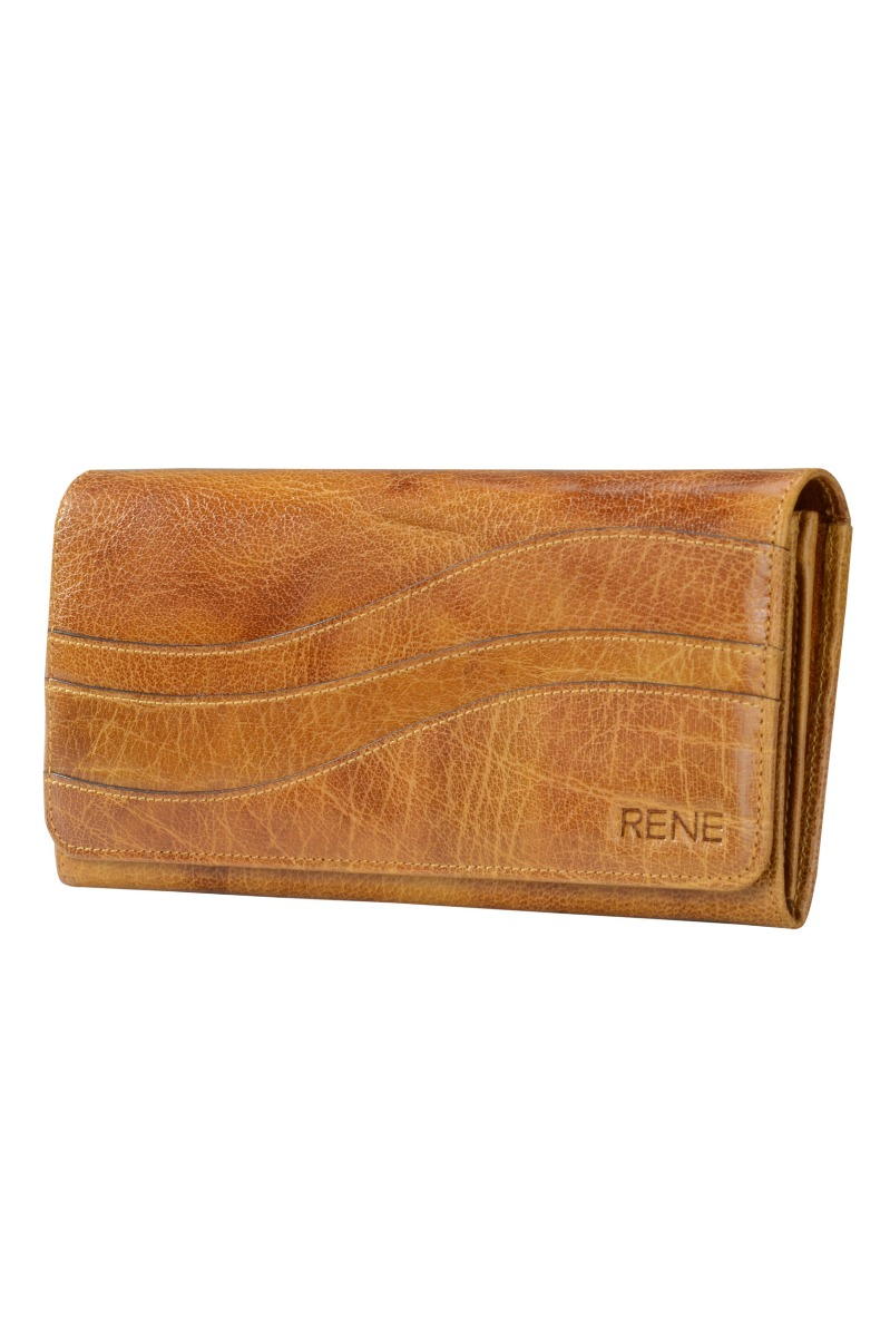 Genuine leather mustard ladies wallet