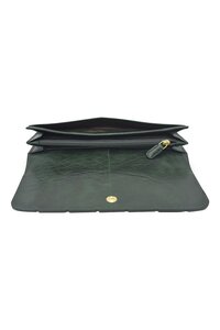 Genuine leather bottle green ladies wallet