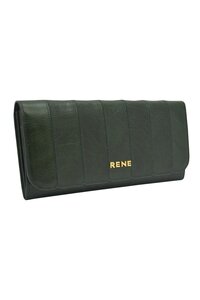 Genuine leather bottle green ladies wallet