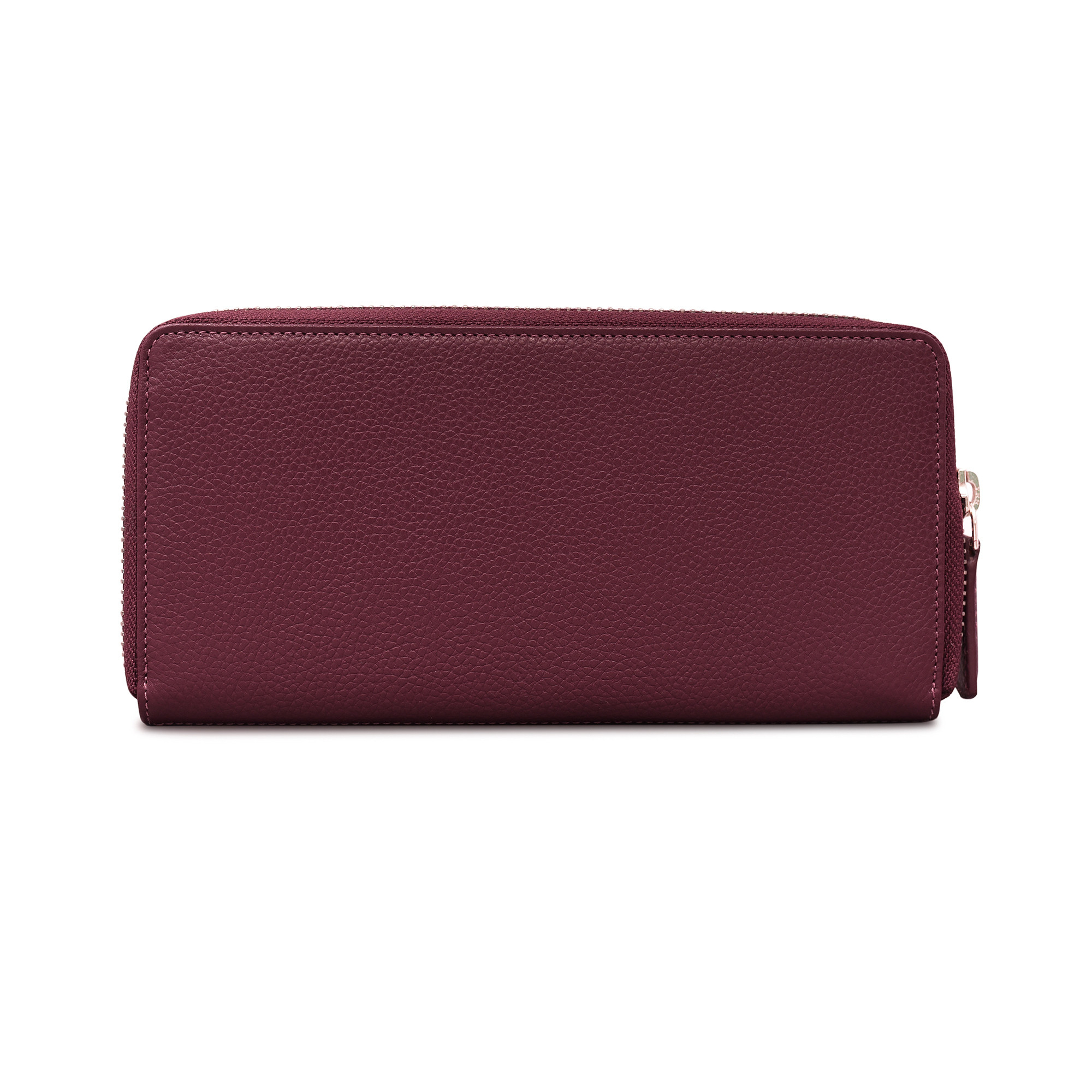 Genuine leather maroon zip around ladies wallet