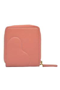 Genuine leather peach zip around ladies wallet