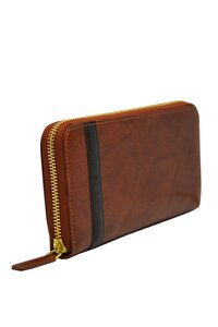 Genuine leather Tan/Brown zip around ladies wallet