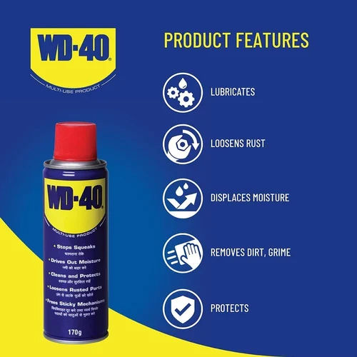  Wd 40 रस्ट लुब्रिकेंट्स स्प्रे आवेदन: पानी का विस्थापन