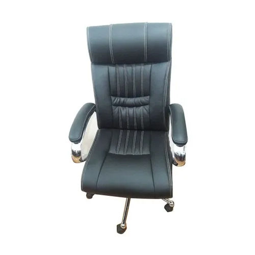 Four Wheel Black Leather Executive Chair Carpenter Assembly