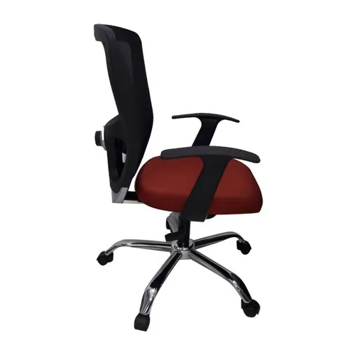 Mesh Brown Office Chair - Leather And Steel Modern One-piece Design | Antibacterial Eco-friendly Moisture Proof Hygienic Polished Finish 1-year Warranty