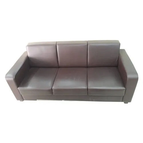 Gray Three Seater Brown Wooden Sofa