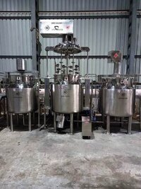 Tooth Paste Manufacturing Plant - Stainless Steel 300 Kg Batch Capacity, Contra Rotary Mixer With Load Cell & Hydraulic Lifting, Plc & Hmi Control Panel
