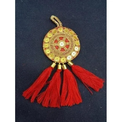 Fancy Saree Tassel - Color: Red  & Golden
